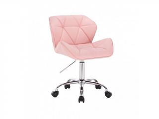 Kosmetická židle MILANO na základní podstavě s kolečky - šedá RS_TOP Židle Milano: Růžová na stříbrné kolečkové podstavě