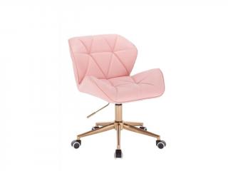 Kosmetická židle MILANO na základní podstavě s kolečky - šedá RS_TOP Židle Milano: Růžová na zlaté kolečkové podstavě