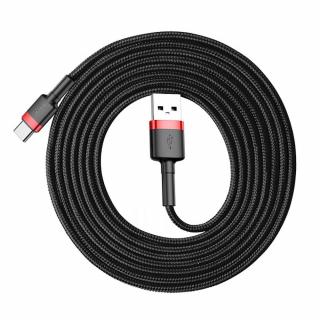 BASEUS kabel USB Cafule Typ C 2A 3 metry červený-černý CATKLF-U91
