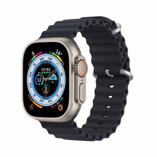 DUX DUCIS Ocean Wave sportovní silikonový řemínek pro Apple Watch 42/44/45mm grafit