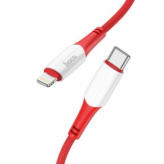 HOCO kabel Typ C pro iPhone Lightning 8-pin Power Delivery PD20W Ferry X70 1m červený