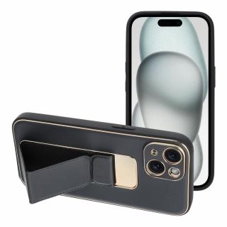 Pouzdro Forcell LEATHER Case Kickstand APPLE IPHONE 15 černé