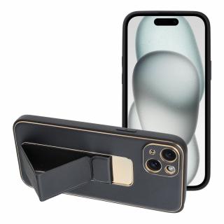 Pouzdro Forcell LEATHER Case Kickstand APPLE IPHONE 15 PLUS černé