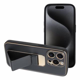 Pouzdro Forcell LEATHER Case Kickstand APPLE IPHONE 15 PRO černé