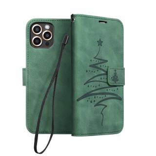 Pouzdro Forcell MEZZO Book Apple Iphone 13 MINI zelený vánoční strom