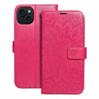 Pouzdro Forcell MEZZO Book APPLE IPHONE 15 Plus mandala purpurové