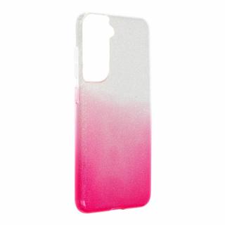 Pouzdro Forcell SHINING SAMSUNG Galaxy S21 FE transparent/růžové
