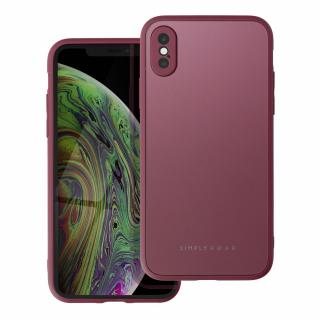 Pouzdro Roar Matte Glass Case Apple iPhone XS bordó