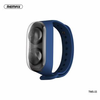 REMAX Sluchátka bezdrátové / bluetooth TWS-15 v dokovací stanici modré