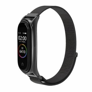 Řemínek / nylonový pásek smart band Xiaomi Mi Band 3 / 4 / 5 / 6 / 7 černý