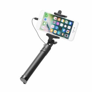 Selfie držák pro Iphone s dálkovým ovládáním v rukojeti LIGHTING - černý