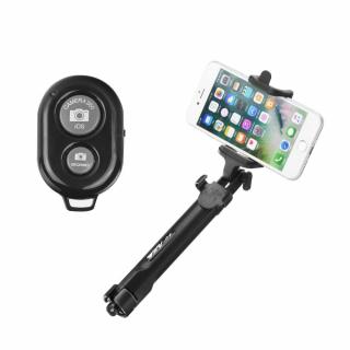 Selfie tyč / držák s dálkovým ovládáním stativ bluetooth - černá