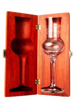 Luxusní dřevené pouzdro se skleničkou - Africký padouk
