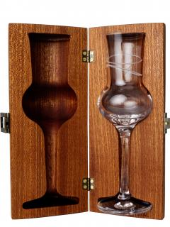 Luxusní dřevené pouzdro se skleničkou - Mahagon