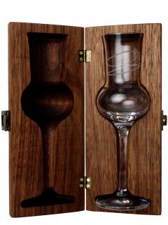 Luxusní dřevené pouzdro se skleničkou - Ořešák