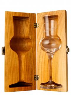 Luxusní dřevené pouzdro se skleničkou - Třešeň