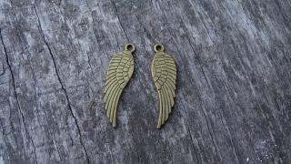 Kovová andělská křídla mosaz 30 x 9 mm