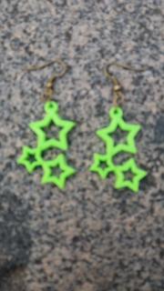 náušnice zelené hvězdičky