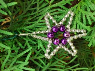 vánoční hvězda perličková fialová