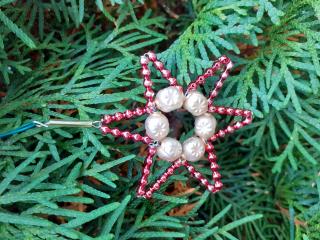 vánoční hvězda zdobené perličky