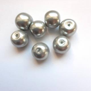 voskové perly 10 mm stříbrné