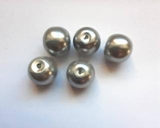 voskové perly 12 mm stříbrné