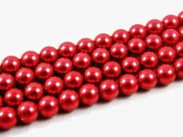 voskové perly  3 mm červené