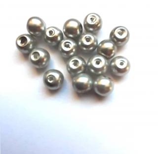 voskové perly 6 mm stříbrné