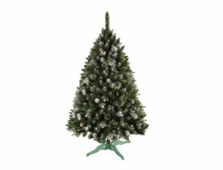 Stromek BOROVICE vánoční umělý+šišky a stříbrné konce 160cm