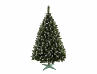 Stromek JEDLE umělý vánoční s bílými konci + stojan 160cm