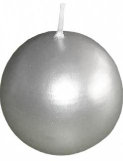 Svíčka koule metalická 4ks - stříbrná