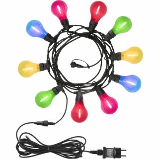 Párty řetěz - Barevný svítící párty řetěz 10x LED žárovka
