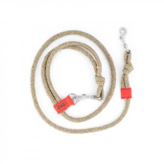 FUNKY DOG| RED - lněné vodítko s Piňatex® prvky Paroží: šířka 0,8 cm a 1,2 m