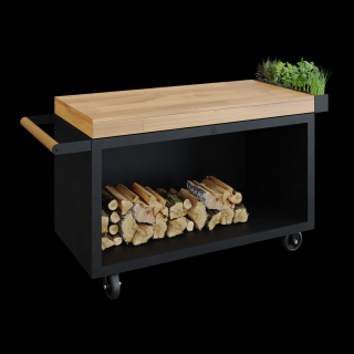 OFYR Mise en Place Table Black 135 PRO Teak Wood