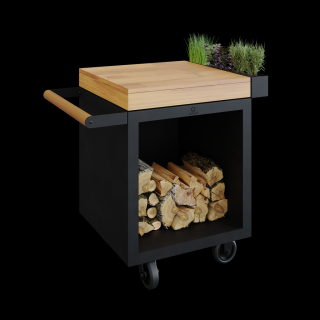 OFYR Mise en Place Table Black 65 PRO Teak Wood