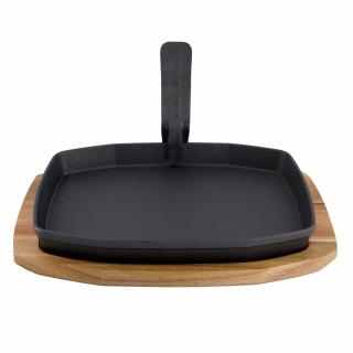 The Bastard Sizzling Plate & Holder Cast Iron 21x28 cm