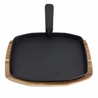 The Bastard Sizzling Plate & Holder Cast Iron 24x32 cm