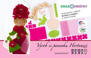 Panenka růžová Hortenzie | Sada pro kreativní tvoření