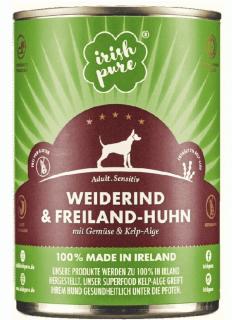 Irish Pure Adult Weiderind hovězí & kuře se zeleninou konzerva 390g