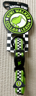 Obojek Kiwi Walker RACING zelená Velikost: L - šířka 2,5cm, obvod 42-55cm