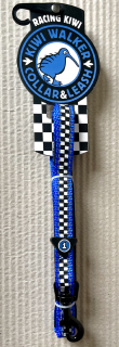 Vodítko Kiwi Walker RACING modrá Velikost: L - šířka 2,5cm, délka 150cm