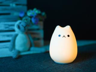 Dětská noční lampička kočka Sněhulka