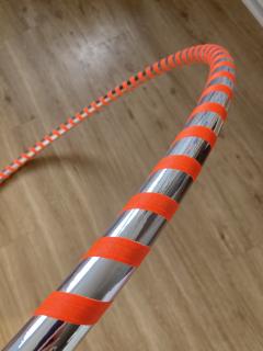 Fitness obruč stříbrná (více barevných variant) Oranžová, 100 cm
