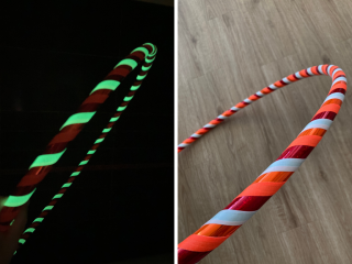 HULA HOOPY PRO DĚTI SKLADEM (různé druhy) Svítící obruč červeno-oranžová, 70 cm