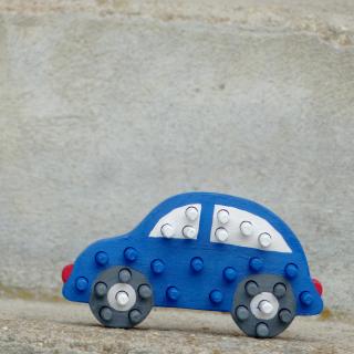 Kolíková vkládačka - auto modré