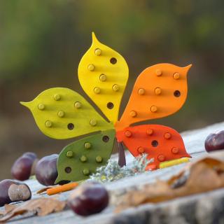 Kolíková vkládačka - podzimní list