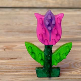 Kolíková vkládačka - tulipán růžový
