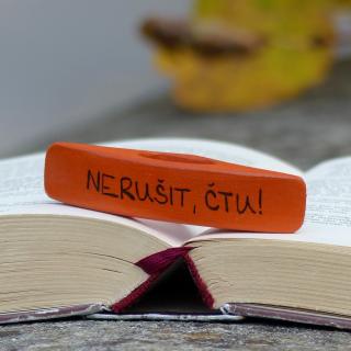 Záložka Palcovka - Nerušit, čtu! Velikost: dámská (průměr 22 mm)
