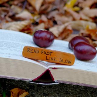 Záložka Palcovka - Read fast, live slow Velikost: dámská (průměr 22 mm)