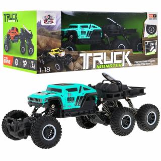 Auto na dálkové ovládání šestikolové Monster Truck modré 1:18